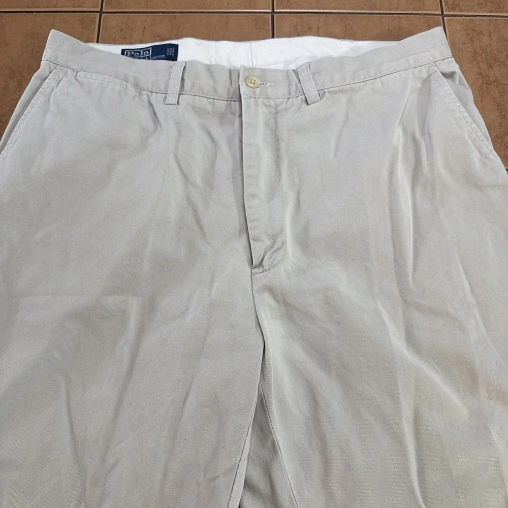 Polo Ralph‎ Lauren Prospect Pants Mens Sz 36 x 27 Beige Vintage Chino Twill